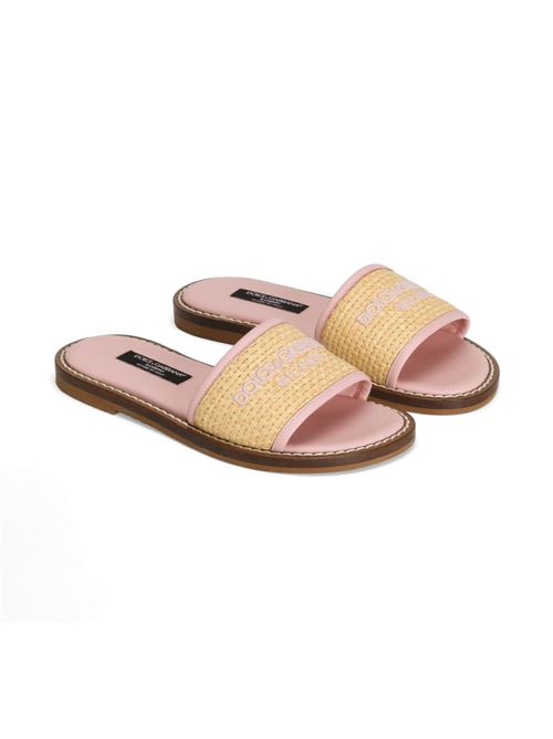Ciabatta bambina in rafia Dolce & Gabbana Kids | D11306AU0958L851